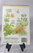 VTG Stuart Hall Co Mushroom Floral Fantasy Paper Stationery PARTIAL PAD 70's 80s picture