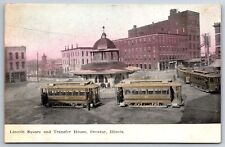 Decatur Illinois~Lincoln Square & Transfer House~Trolley #s 31 & 37 & Motormen picture