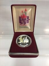 Limited Edition Disney 1 Oz Silver 24K Gold Coin, 35 years of Magic, 1955-1990 picture