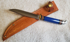 Small Western Boulder Blue Delrin Fixed Blade Trout/ Fish Knife w/case Mint picture
