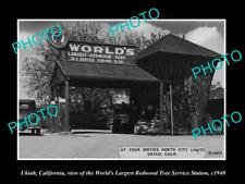 OLD LARGE HISTORIC PHOTO OF UKIAH CALIFORNIA THE REDWOOD SERVICE STATION c1940 picture