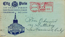SAN FRANCISCO POSTCARD - CITY OF PARIS, GEARY ST, EMPLOYMENT ADVERTISING 1962 picture