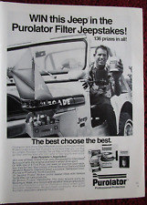 1974 Purolator Car Filters Print Ad ~ NASCAR Driver David Pearson, Jeep Renegade picture