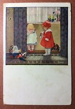 CHRISTMAS Fashion girls. Gifts. Baby carriage Doll Tsarist Russia postcard 1916s picture
