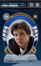 Topps Star Wars Card Trader 4cc HAN SOLO BASE TIER 10 SUPER RARE CARD EMPIRE  picture