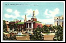 Hartford CT Horace Bushnell Memorial Hall Linen Postcard Cultural Center   pc130 picture