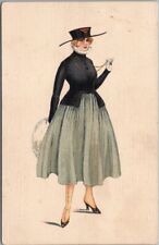 c1910s Italian PRETTY LADY / Art Deco Fashion Postcard Series 3329-4 / Unused picture