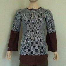 Medieval Aluminum Butted Chainmail Shirt Half Sleeve Armor LARP Costume Medium picture