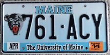 2014 Maine Black Bear License Plate 761-ACY - The University of Maine picture