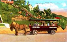 Resort Express Between Highland Park & GRAND HAVEN, Michigan Linen Postcard picture