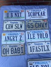 Large Lot EXPIRED Old Vanity License Plates  ALL VANITY Funny Virginia picture