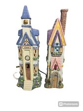 Bunny Towne Lighted Pencil House and Schoolhouse with lightbulb Tall and Skinny picture