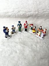 Mix Lot Of lemax & Ceramic miniature figurines. 6 Pieces. Snow/Christmas Theme picture