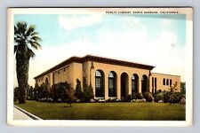 Santa Barbara CA-California, Scenic View Public Library Antique Vintage Postcard picture