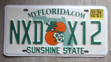 Florida License Plate February 2001 sticker sunshine state tag NXD X12 picture