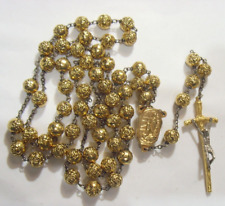 vintage catholic Saint Mary Lourdes holy water relic 24 in rosary 5.4 ounce FC13 picture