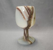 Vintage Natural Onyx Marble Stone Stemmed Wine Glass Goblet Stone Chalice 6 oz picture