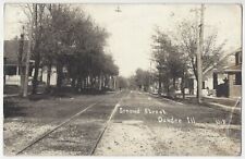 1914 Dundee, Illinois - RPPC Residential Street Scene w/ Railroad Trolley Tracks picture