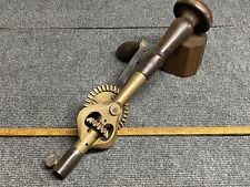 Rare Vintage Brass And Exotic Wood Egg Beater Breast Drill picture