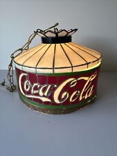 Vintage Drink Coca Cola 16” Tiffany Style Plastic Hanging Light Fixture picture