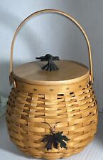 Longaberger Fall Pumpkin Patch Basket 2001 With Lid, Protector, And Leaf Tie-on picture