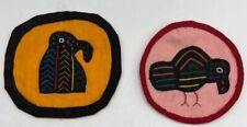 2 Vtg 70’s Bird Duck Fowl MCM Kuna Mola Panama Handmade Souvenir Patches picture
