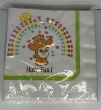 Vintage 1980s 3-Ply Care Bears 16 Luncheon American Greetings Napkins SEALED picture