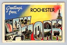Rochester NY-New York, LARGE LETTER Greetings Vintage Postcard picture