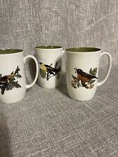 Neiman Marcus Fitz And Floyd FF Bird Coffee Tea Mugs Cottage Core MCM Green picture