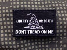 Liberty Or Death Dont Tread On Me Embroidered Patch Black White picture