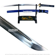 Blue Handmade Musashi Forge Folded Katana Samurai Sword picture