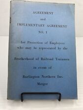 Burlington Northern Merger Agreement w/ Maps Brotherhood of Trainmen Railroad RR picture