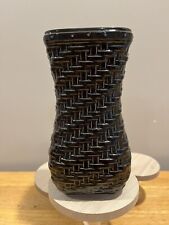 Longaberger Pottery Vase Black Woven Reflections 8 1/4