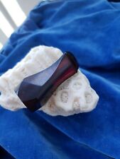 UNSMOKED Antique Ruby Red Carved Shape BAKELITE CIGAR CHEROOT Holder Translucent picture