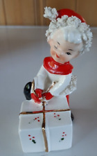 Vtg Napco Spaghetti Pixie Elf Wrapping Present Christmas Figurine..please read picture