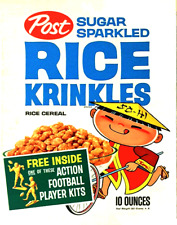 1960's Post RICE KRINKLES Football  Cereal Box Metal Magnet 3 x 4 inches 8723 picture