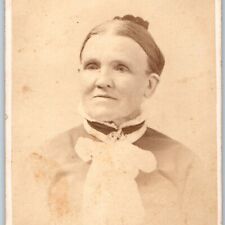 ID'd c1870s Clarence, IA Lovely Old Lady Woman CDV Photo Hurd Mrs Wilkerson H39 picture