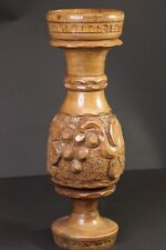 Vintage Carved Wooden Vase H - 30cm USSR ITK Art Handmade in Soviet Prison picture
