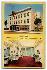 c1940 Hotel Windle Forsyth City Hall Park Jacksonville Florida Vintage Postcard picture