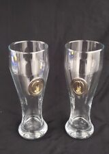 2 CORONA EXTRA Pilsner Beer Glass 20 oz Silver Gold Raised Emblem picture