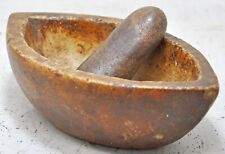 Antique White Marble Oval Spice Grinding Mortar and Pestle Bowl Original picture