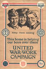 1917 WORLD WAR ONE - WWI UNITED WAR-WORK CAMPAIGN flyer for window display picture
