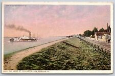 New Orleans Louisiana~Levee @ Chalmette~Steamer Arrives~c1910 Detroit Pub PC picture