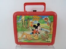 Vintage 1980's Aladdin Disney Mickey Mouse City Zoo Lunchbox w/ Thermos (Pg136D) picture