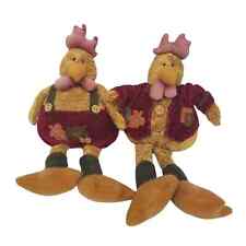 Dan Dee Shelf Sitter Chicken Couple Fall Autumn Thanksgiving Plush Turkeys picture