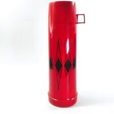 Aladdin Vanguard Quart Vintage Thermos Bottle Red Black 16 Oz Cup 13 Inches Tall picture