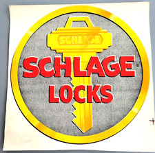 Rare SCHLAGE Lock Decal 1950s Advertising NOS Schlage Locks & Keys Sales Display picture