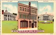 Vtg Postcard, Olmsted Grill, Restaurant, Famous for Fine Food, Washington D.C. picture
