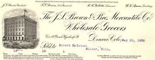 1908 J.S. BROWN & BRO MERCANTILE CO DENVER COLORADO INVOICE GROCERIES 40-110 picture