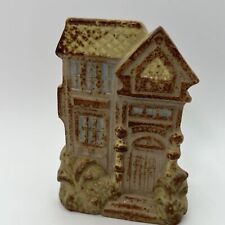 Vtg Ceramic Art Pottery Wall Pocket San Francisco Victorian House Vase 5.5